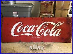 Antique Vintage Original Coca Cola Coke Porcelain Enameled Sign Not Tin