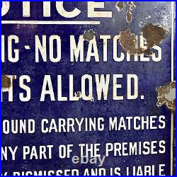Antique Vintage Original Enamel Sign Industrial Salvage Shop Advertising Notice