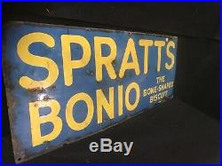 Antique Vintage Original Enamel Sign Shop Advertising Display