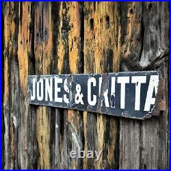 Antique Vintage Original Jones & Critta Enamel Shop Advertising Wall Sign