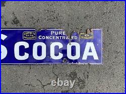 Antique Vintage Original c1900-1910 6ft Frys Cocoa Enamel Advertising Shop Sign