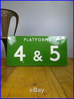 Antique Vintage Railway BR British Railways Enamel Platform Sign Advertising