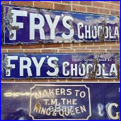 Antique Vintage Retro c1910 Frys Chocolate Large Enamel Advertising Shop Sign