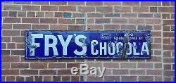 Antique Vintage Retro c1910 Frys Chocolate Large Enamel Advertising Shop Sign