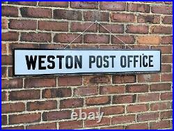 Antique Vintage Retro c1920s Weston Post Office Lincoln Enamel Advertising Sign