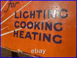 Antique Vintage Royal Daylight Oil Flange Double Sided Advertising Enamel Sign