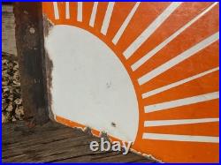 Antique Vintage Royal Daylight Oil Flange Double Sided Advertising Enamel Sign