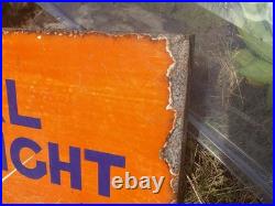 Antique Vintage Royal Daylight Oil Flange Double Sided Advertising Enamel Sign