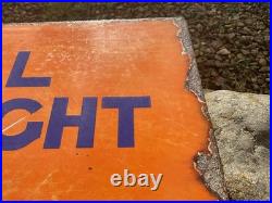 Antique Vintage Royal Daylight Oil Flange Double Sided Advertising Enamel Sign