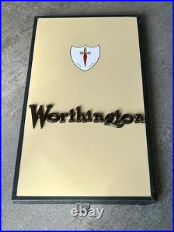 Antique Vintage Worthington Pub Enamel Sign Raised Metal Letters 20x11 Rare Exc
