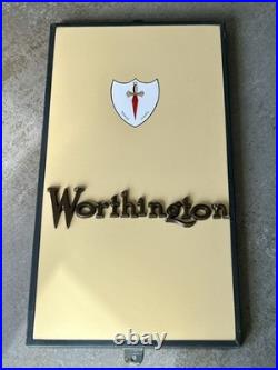 Antique Vintage Worthington Pub Enamel Sign Raised Metal Letters 20x11 Rare Exc