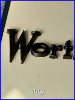 Antique Vintage Worthington Pub Enamel Sign Raised Metal Letters 20x11 Rare Exc