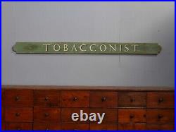 Antique Vintage c1920 Tobaccnist's Painted Wooden Trade Sign Advertising Enamel