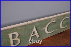 Antique Vintage c1920 Tobaccnist's Painted Wooden Trade Sign Advertising Enamel
