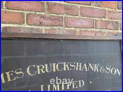Antique c1895 Wood & Painted Mesh Huntly Ironmongers Advertising Sign Not Enamel