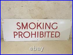 Antique vintage Enamel Sign Original smoking prohibited railway station or GPO