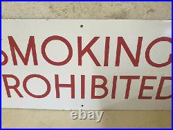Antique vintage Enamel Sign Original smoking prohibited railway station or GPO