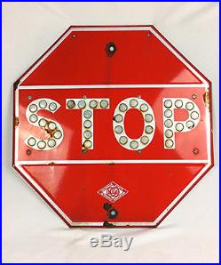Antique vintage Porcelain enamel Stop sign California state AUTOMOBILE ACC AAA