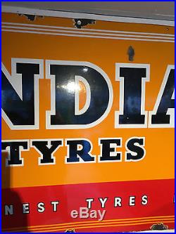 Automobilia Vintage India Tyres Enamel Sign 183 CM X 91 CM