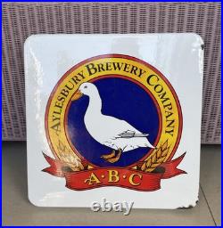 Aylesbury Brewery Company A. B. C Vintage Advertising Enamel Sign 14 X 14 Rare
