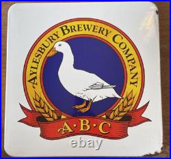 Aylesbury Brewery Company A. B. C Vintage Advertising Enamel Sign 14 X 14 Rare