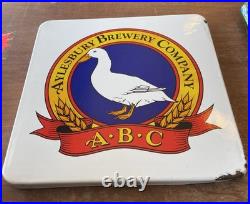 Aylesbury Brewery Company A. B. C Vintage Advertising Enamel Sign 14 X 14 Rare