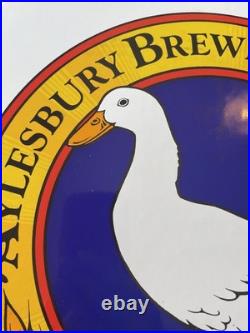 Aylesbury Brewery Company A. B. C Vintage Advertising Enamel Sign 14 X 14 Rare