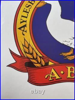 Aylesbury Brewery Company A. B. C Vintage Advertising Enamel Sign 14 X 14 Rare