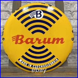 BARUM Enamel Sign ø 16.1 (41cm) Retro Vintage Garage Metal Porcelain Wall Decor BARUM Enamel Sign ø 16.1 (41cm) Retro Vintage Garage Metal Porcelain Wall Decor