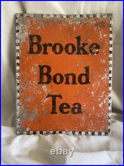 BROOKE BOND TEA Enamel Advertising Sign Vintage Collectable Cafe Shop Decor
