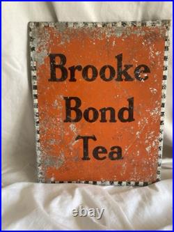 BROOKE BOND TEA Enamel Advertising Sign Vintage Collectable Cafe Shop Decor