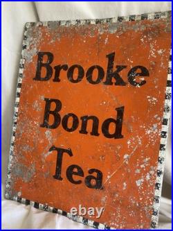 BROOKE BOND TEA Enamel Advertising Sign Vintage Collectable Cafe Shop Decor