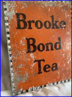 BROOKE BOND TEA Enamel Advertising Sign Vintage Collectable Cafe Shop Decor