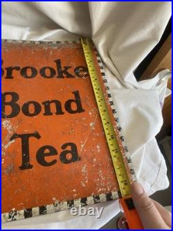 BROOKE BOND TEA Enamel Advertising Sign Vintage Collectable Cafe Shop Decor