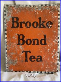 BROOKE BOND TEA Enamel Advertising Sign Vintage Collectable Cafe Shop Decor