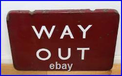 BR (M) Way Out British railway enamel sign railwayana rail vintage antique metal