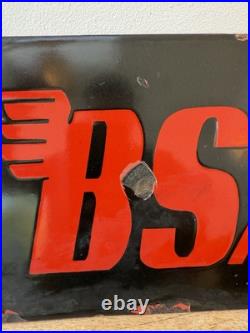 BSA vintage motorcycles enamel sign -man cave-garage -workshop rare rusty 12x8