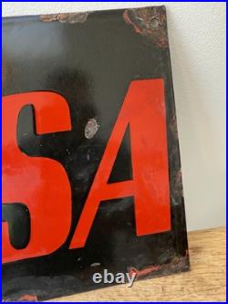 BSA vintage motorcycles enamel sign -man cave-garage -workshop rare rusty 12x8