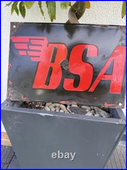BSA vintage motorcycles enamel sign -man cave-garage -workshop rare rusty 12x8