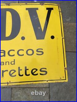 B D V BDV Rare Large Vintage Enamel Sign Lovely Man Cave WW1 to WW2