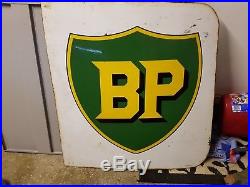 B. P. Vintage Enamel Sign. Good Condition Heavy Steel. 77cm X 72cm