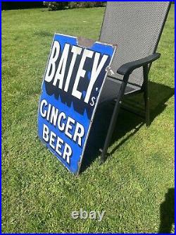 Batey's Ginger Beer Chromo Wolverhampton Original Enamel Sign VERY RARE