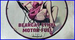 Bearcat Ethyl Motor Fuel 1947 Vintage porcelain enamel sign