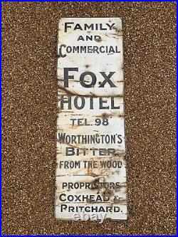 Beautiful Antique Hotel Sign Enamel Original Worthingtons Bitter