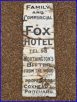 Beautiful Antique Hotel Sign Enamel Original Worthingtons Bitter