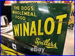 Beautiful Original Vintage Winalot Enamel Sign Rare