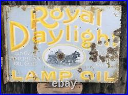 Beautiful enamel rare vintage double sided Royal Daylight Sign
