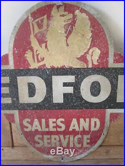 Bedford sales and service aluminium sign. Vintage sign. Enamel sign. Garage sign