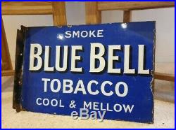 Blue Bell Tobacco enamel sign Advertising shop barn find shed vintage Antique