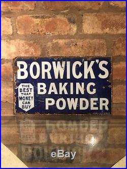 Borwicks Enamel Sign Original Old Rare Advertising Antique Collectable Vintage